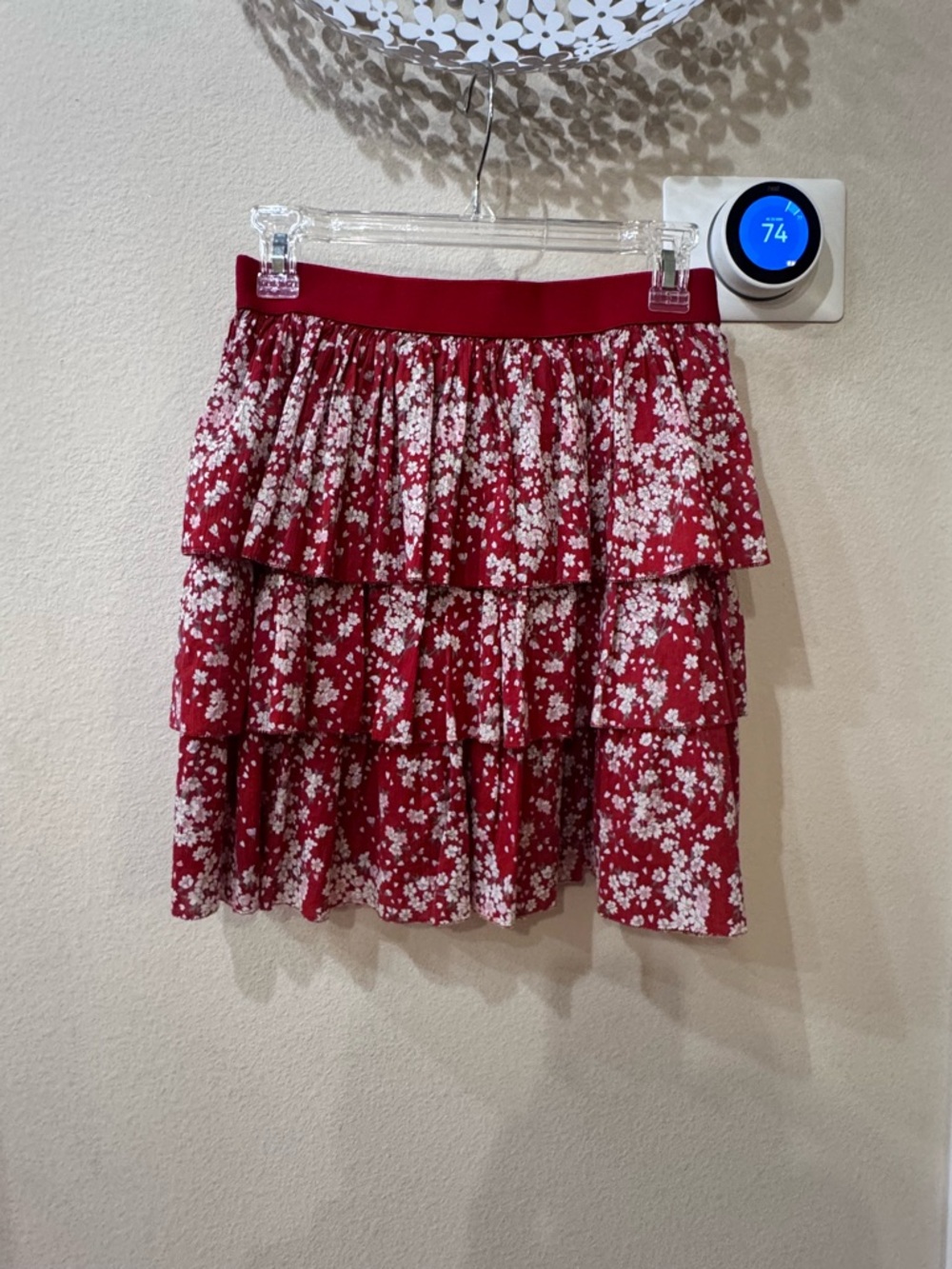 Sunday’s Cherry Blossom Ansel Tiered Ruffled Skirt in size XS 0